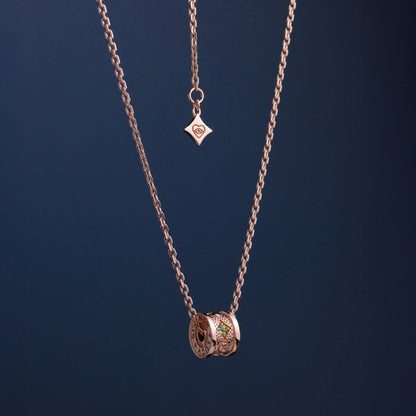 LUCYSUMMER สร้อยคอ UNISEX พร้อมจี้วงล้อ พลอยแท้ รุ่น LUNA ONE Necklace - Signature Size ตัวเรือน Silver 925