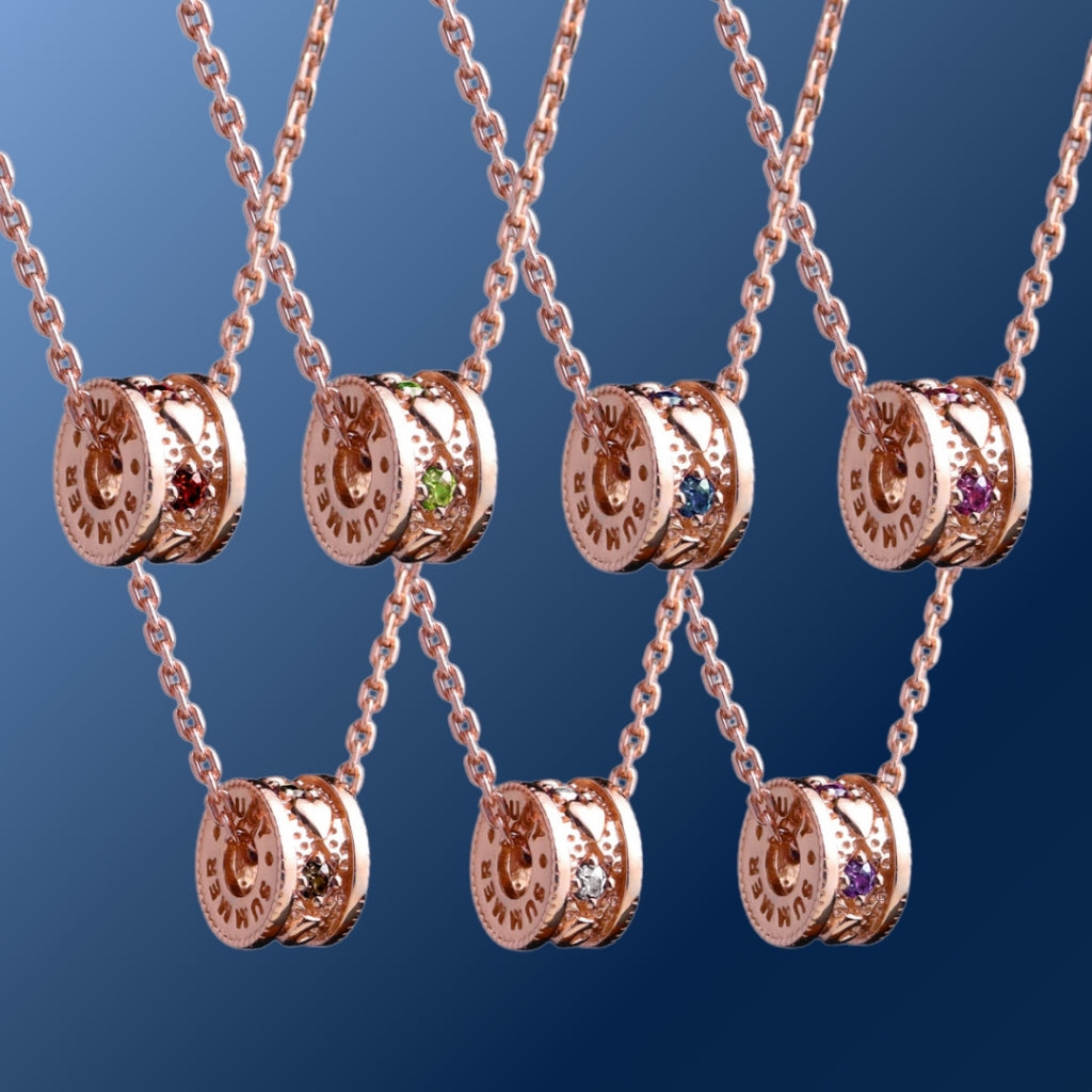 LUCYSUMMER สร้อยคอ Mini พร้อมจี้วงล้อ พลอยแท้ รุ่น LUNA ONE Necklace - Mini Size ตัวเรือนเงินแท้ พลอยแท้