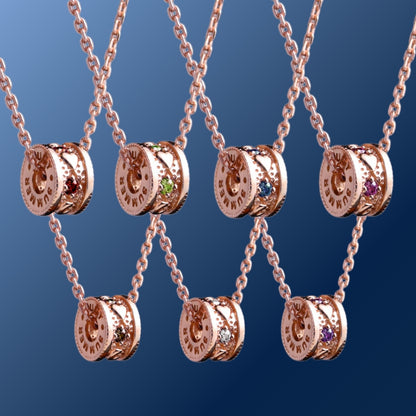 LUCYSUMMER สร้อยคอ Mini พร้อมจี้วงล้อ พลอยแท้ รุ่น LUNA ONE Necklace - Mini Size ตัวเรือนเงินแท้ พลอยแท้