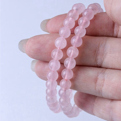 LUCYSUMMER กำไลข้อมือหินแท้ Rose Quartz โรสควอตซ์ ขนาด 6 mm.