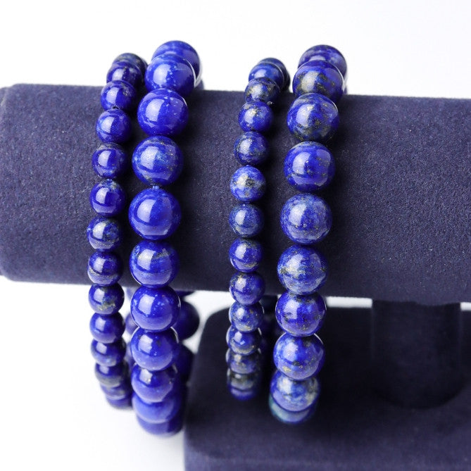 LUCYSUMMER กำไลข้อมือหินแท้ Lapislazuli - ลาพิส ลาซูรี่ เกรดพรีเมี่ยม (กำไลหินแท้ รับประกันหินแท้)