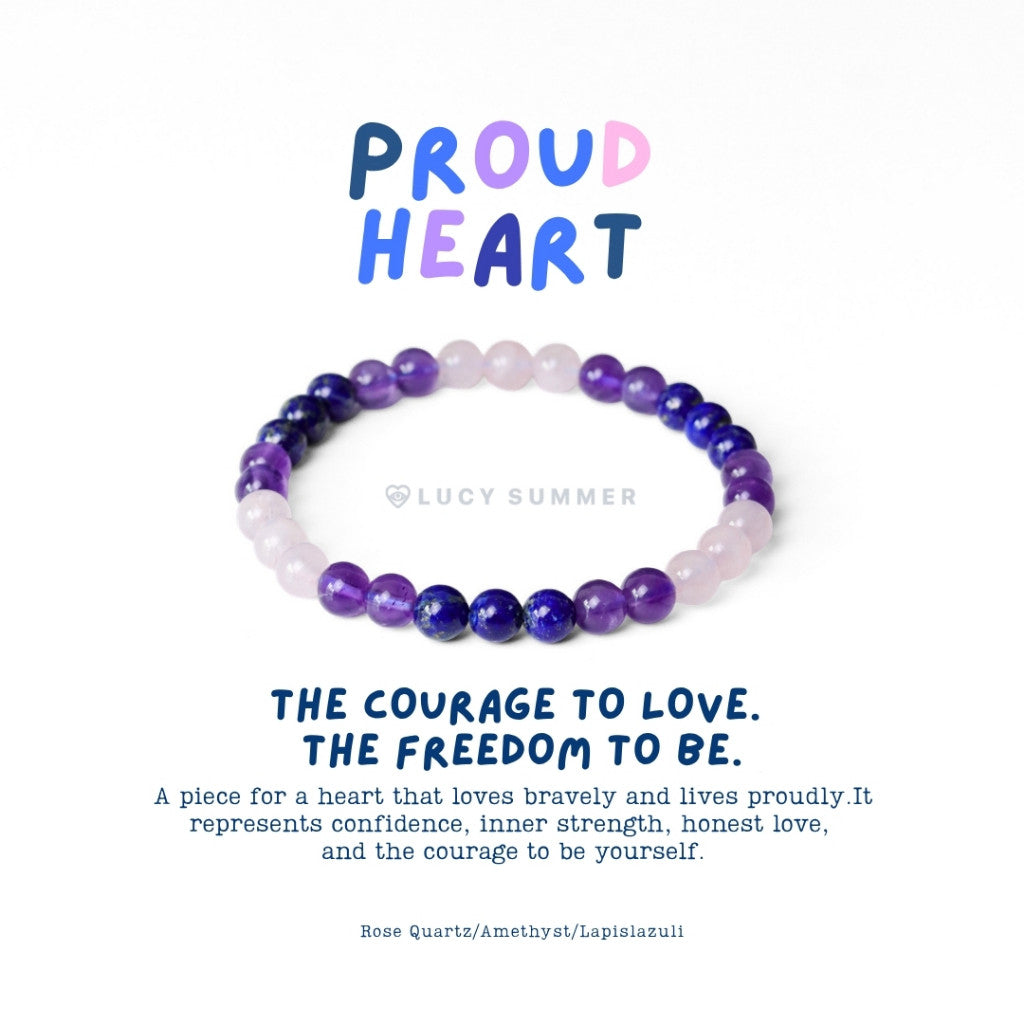LUCY SUMMER Love in Every Shade - กำไลข้อมือหินแท้  ขนาด 6 มม. Pride Month Collection