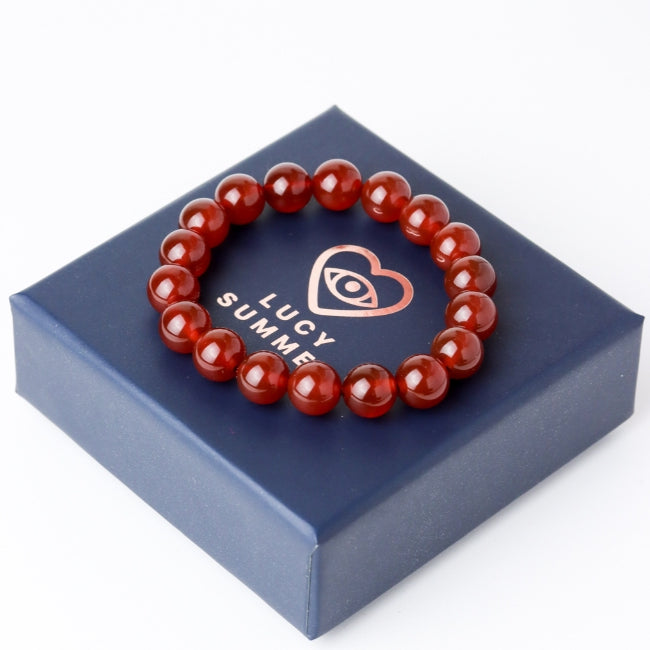 LUCYSUMMER กำไลข้อมือหิน Carnelian (คาร์เนเลียน) ขนาด 6/8/10 mm.