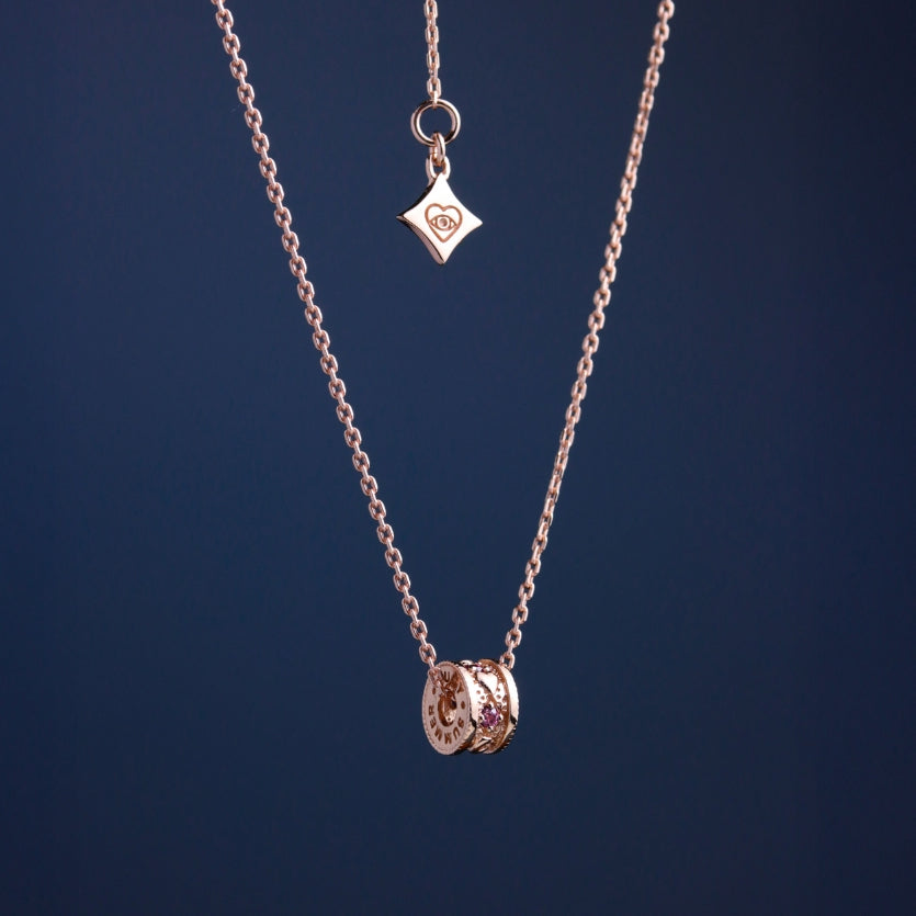 LUCYSUMMER สร้อยคอ Mini พร้อมจี้วงล้อ พลอยแท้ รุ่น LUNA ONE Necklace - Mini Size ตัวเรือนเงินแท้ พลอยแท้