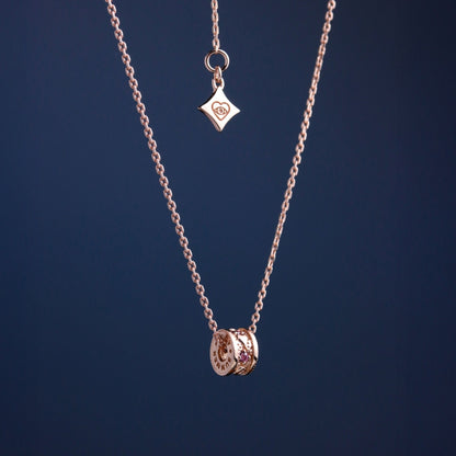 LUCYSUMMER สร้อยคอ Mini พร้อมจี้วงล้อ พลอยแท้ รุ่น LUNA ONE Necklace - Mini Size ตัวเรือนเงินแท้ พลอยแท้