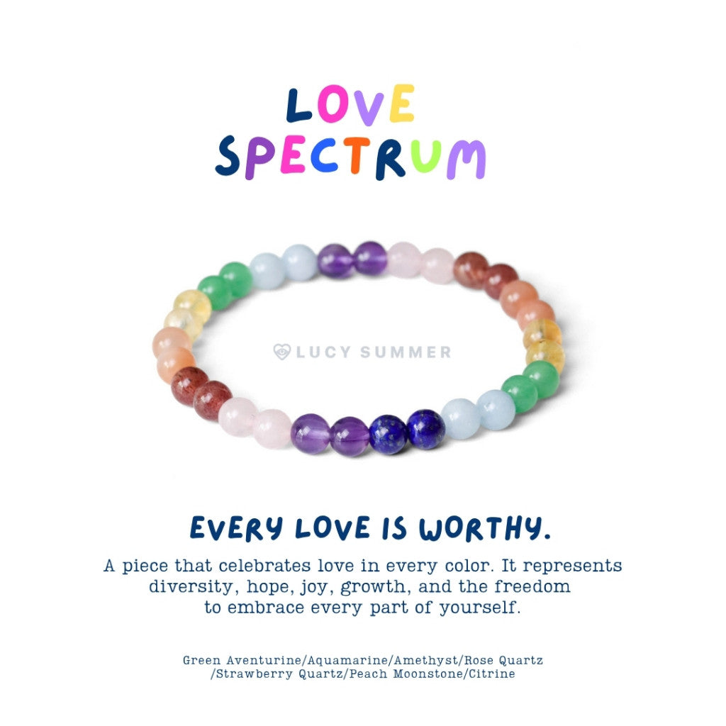 LUCY SUMMER Love in Every Shade - กำไลข้อมือหินแท้  ขนาด 6 มม. Pride Month Collection