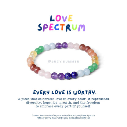 LUCY SUMMER Love in Every Shade - กำไลข้อมือหินแท้  ขนาด 6 มม. Pride Month Collection