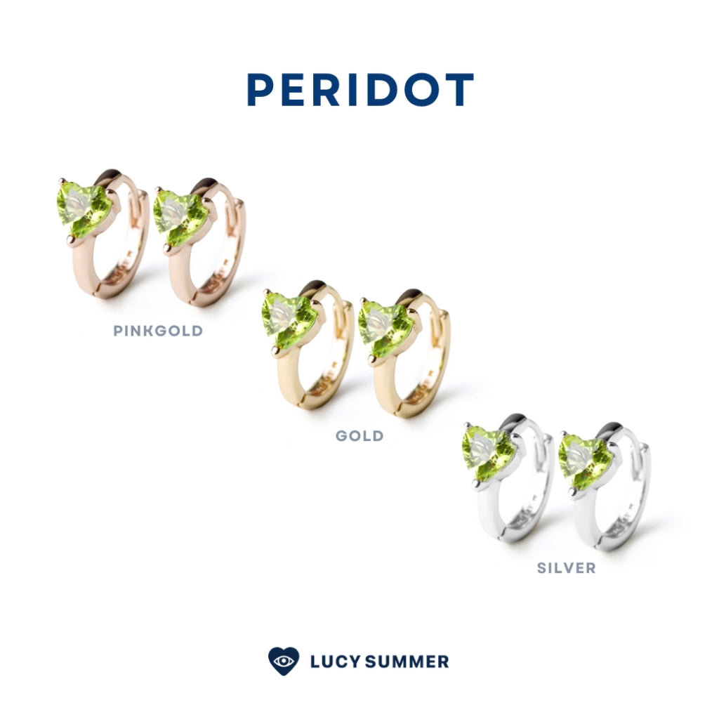 LUCY SUMMER Heart Earrings ต่างหูหัวใจพลอยแท้ รูปทรงหัวใจ Silver 925