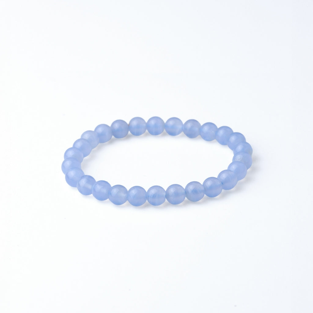 LUCY SUMMER กำไลข้อมือหินแท้ Blue Lace Agate AAAAA (กำไลหินแท้ รับประกันหินแท้)