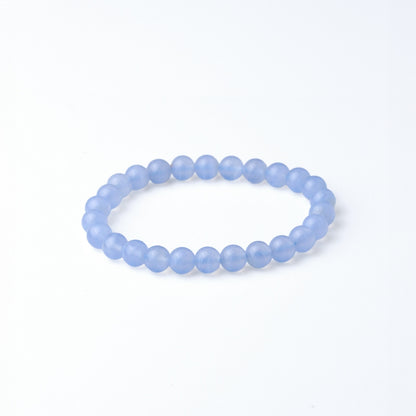 LUCY SUMMER กำไลข้อมือหินแท้ Blue Lace Agate AAAAA (กำไลหินแท้ รับประกันหินแท้)