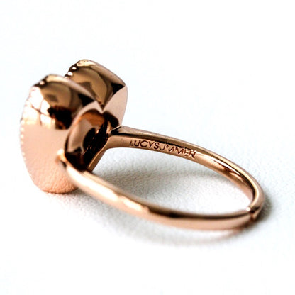 LUNA RING Pinkgold แหวนเงินแท้ พลอยแท้รูปหัวใจ