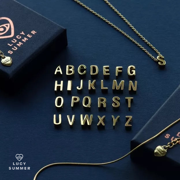 LUCY SUMMER [Silver 925] Alphabet A-Z letter สร้อยลายโซ่พร้อมจี้ตัวอักษร สร้อยทำจากเงินแท้ Silver 925