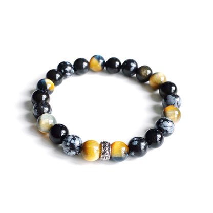 SNOW BLACK TIGER Beads Bracelet