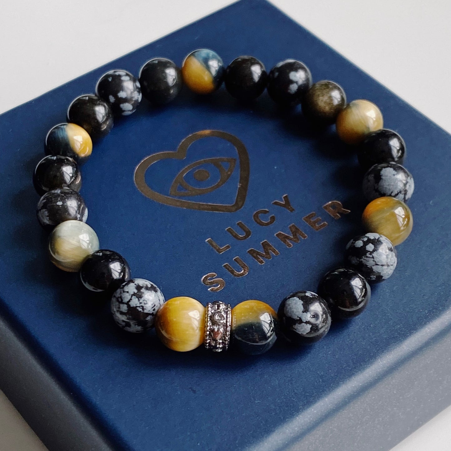 SNOW BLACK TIGER Beads Bracelet